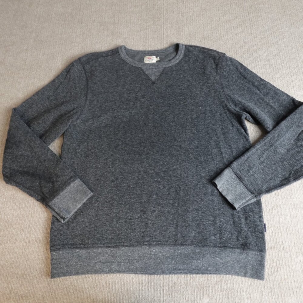 Faherty Sweater Medium Gray Solid Heather Organic… - image 1